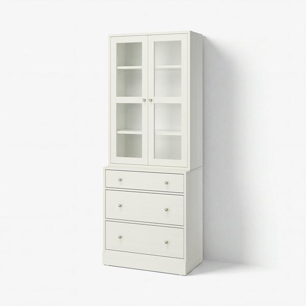 [IKEA/イケア/通販]HAVSTA ハーヴスタ収納コンビネーション ガラス扉付き, ホワイト,8...