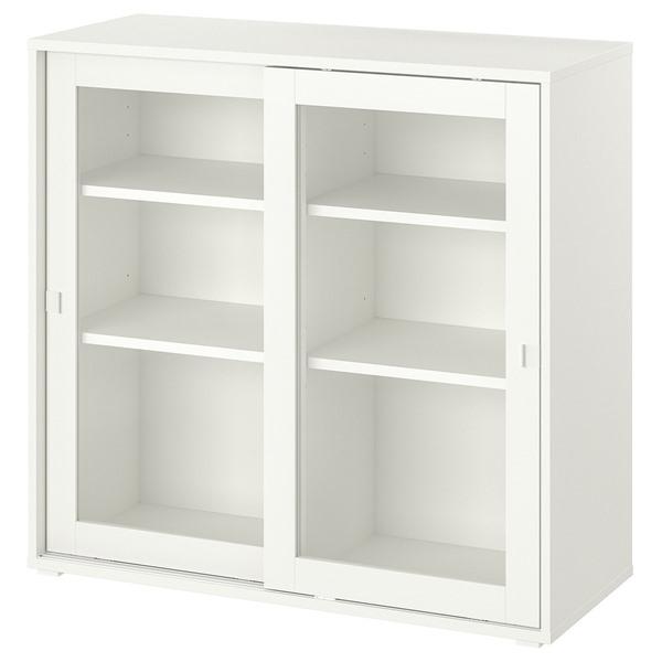 [IKEA/イケア/通販]VIHALS ヴィーハルスキャビネット ガラス引き戸付き, ホワイト,95...