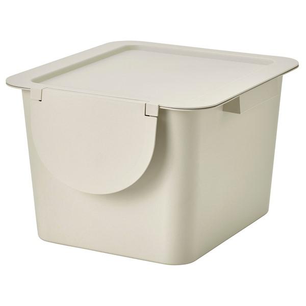 [IKEA/イケア/通販]TROSKNING トロスクニングふた付き容器, ライトベージュ,12 l...