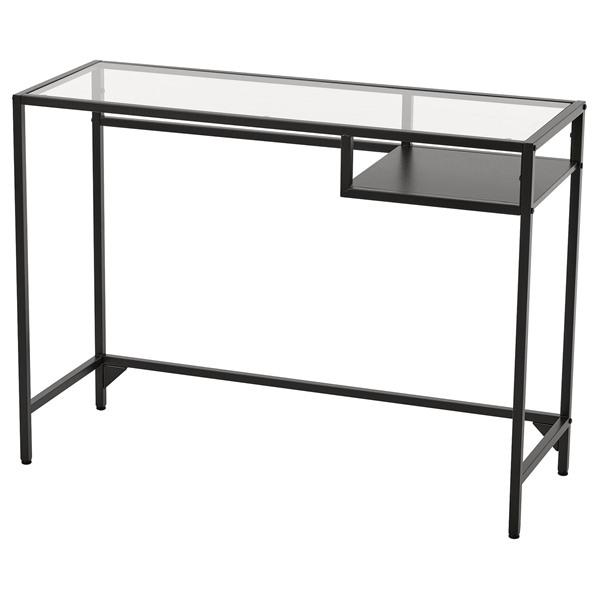 [IKEA/イケア/通販]VITTSJO ヴィットショーラップトップテーブル, ブラックブラウン/ガ...