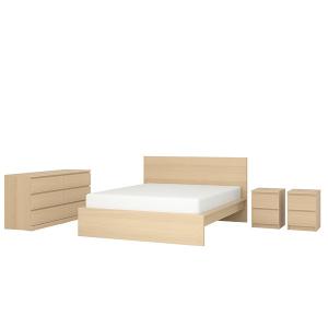 [IKEA/イケア/通販]MALM マルム ベッドルーム家具4点セット, ホワイトステインオーク材突き板, 160x200 cm[10](69488244)
