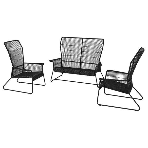 [IKEA/イケア/通販]TALLSKAR タルシェール4人用ラウンジ家具セット, 屋外用/チャコー...
