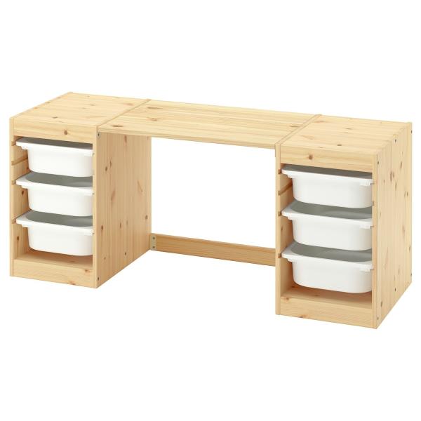 [IKEA/イケア/通販]TROFAST トロファスト デスク 収納ボックス付き, ライトホワイトス...