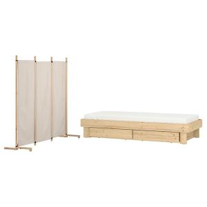 [IKEA/イケア/通販]GLAMBERGET グラムベルゲットベッドルーム家具3点セット, パイン材/カートルプ ベ……[3](69621304)