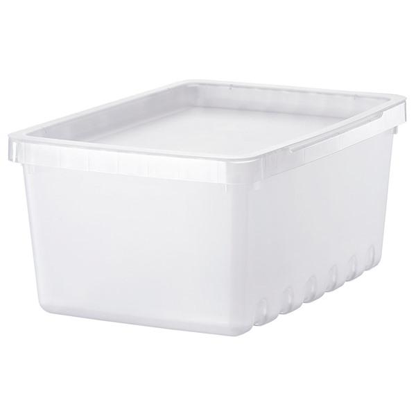 [IKEA/イケア/通販]UPPSNOFSAD ウップスノフサド収納ボックス ふた付き, 透明,25...