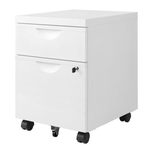IKEA/イケア ERIK 引き出しユニット（引き出し×2） キャスター付き, ホワイト