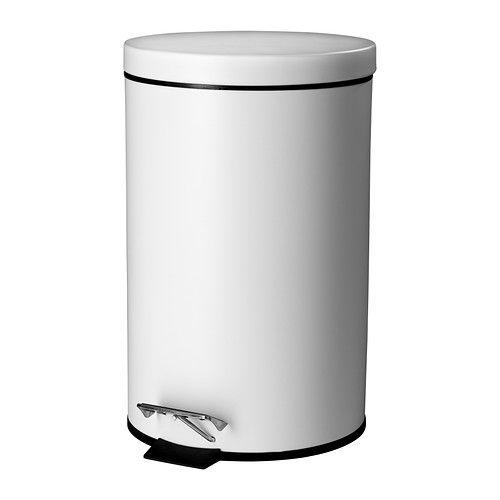 IKEA/イケア STRAPATS ペダル式ゴミ箱, つや消し ホワイト