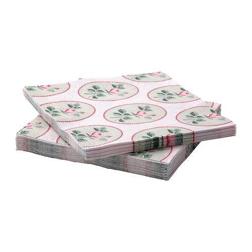 IKEA/イケア FORSTAELIG ペーパーナプキン, フラワー