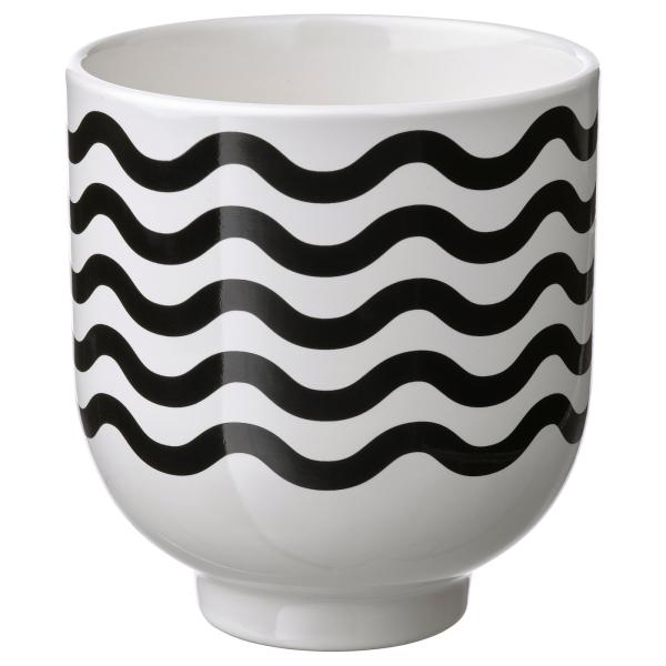 【IKEA/イケア/通販】DROMSK ドロームスク 鉢カバー, 室内/屋外用 模様入り/ブラック ...