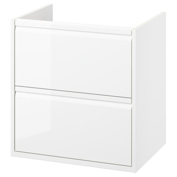 [IKEA/イケア/通販]ANGSJON エングショーン 洗面台 引き出し付き, ハイグロス ホワイ...