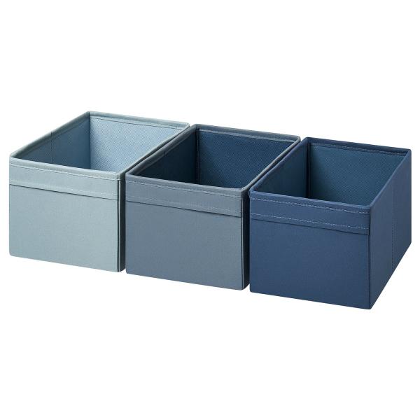 [IKEA/イケア/通販]DRONA ドローナ ボックス3個セット, ブルー, 18x25x15 c...