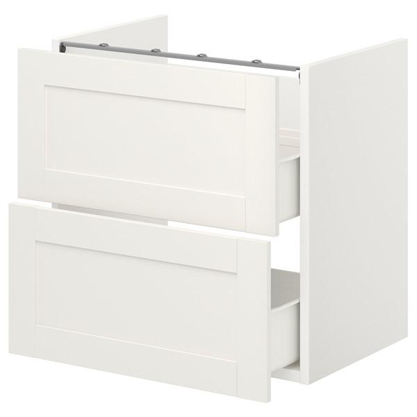 [IKEA/イケア/通販]ENHET エーンヘートベースキャビネット 洗面台用 引き出し2個付き, ...
