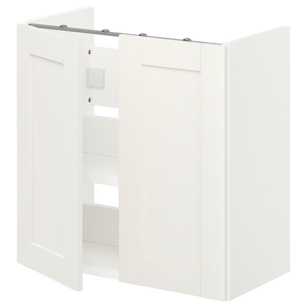 [IKEA/イケア/通販]ENHET エーンヘートベースキャビネット 洗面台用 棚板/扉付き, ホワ...