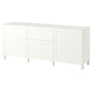 [IKEA/イケア/通販]BESTA ベストー 収納コンビネーション 引き出し付, ピープマカレ ホワイト/ストゥッバルプ ホワイト, 180x42x74 cm[14](79597817)