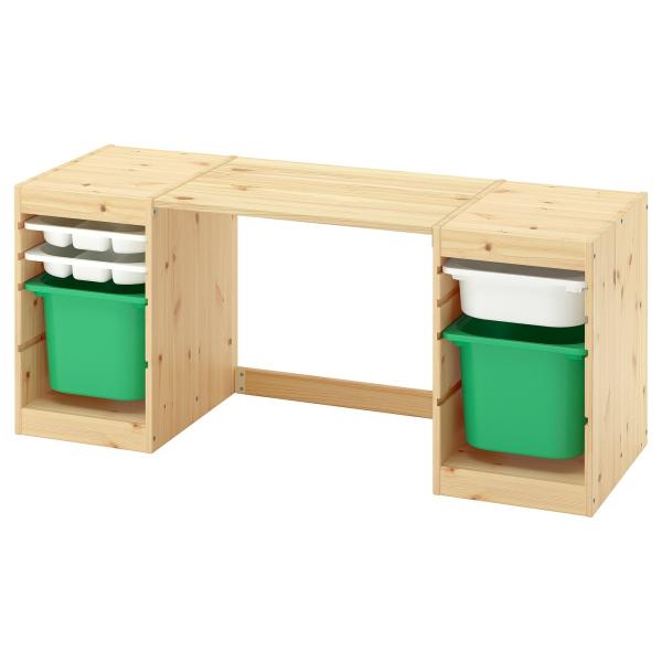 [IKEA/イケア/通販]TROFAST トロファスト デスク 収納ボックス/トレイ付き, ライトホ...