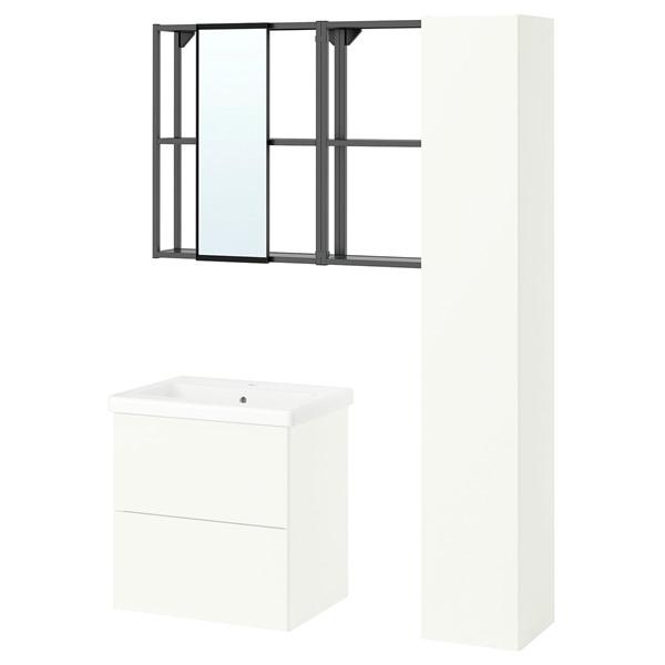 [IKEA/イケア/通販]ENHET エーンヘートバスルーム, チャコール/ホワイト,64x43x6...