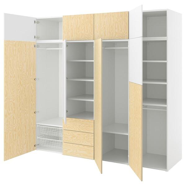 [IKEA/イケア/通販]PLATSA プラッツァワードローブ 扉9枚+引き出し3段付き, ホワイト...