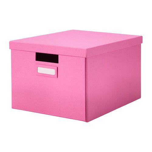 IKEA/イケア TJENA ふた付きボックス, ピンク