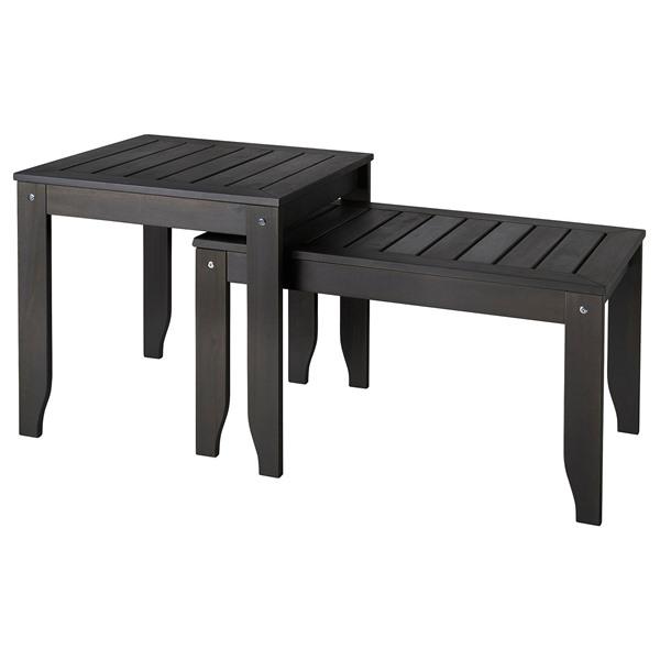 [IKEA/イケア/通販]ORSKAR オールシェールネストテーブル2点セット, 室内/屋外用 ダー...