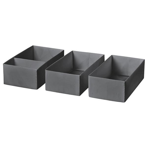 [IKEA/イケア/通販]SKUBB スクッブ ボックス3個セット, ダークグレー, 20x38x1...