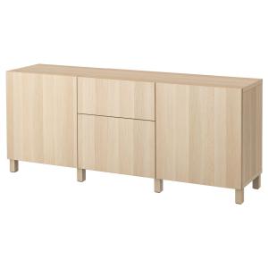 [IKEA/イケア/通販]BESTA ベストー 収納コンビネーション 引き出し付, ホワイトステインオーク調/ラップヴィーケン/ストゥッバルプ ホワイトステインオーク調, 1