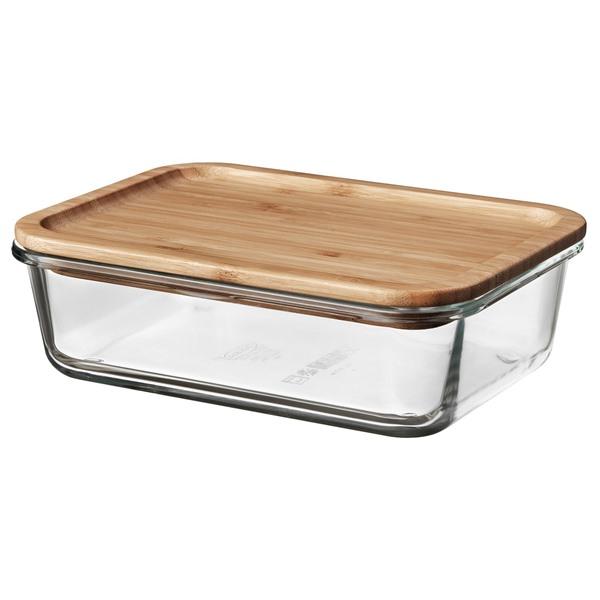 [IKEA/イケア/通販]IKEA 365+保存容器 ふた付き, 長方形 ガラス/竹,1.0 l[A...