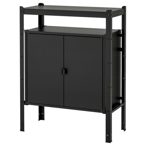 [IKEA/イケア/通販]BROR ブロール シェルフユニット キャビネット付, ブラック, 85x...