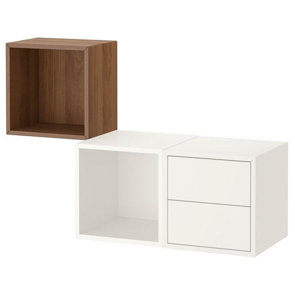 [IKEA/イケア/通販]EKET エーケト壁取り付け式収納コンビネーション, ホワイト/ブラウン ...