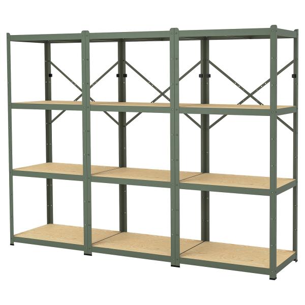 [IKEA/イケア/通販]BROR ブロール シェルフユニット, グレーグリーン/パイン材合板, 2...