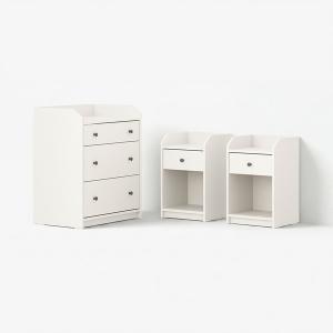 [IKEA/イケア/通販]HAUGA ハウガベッドルーム家具3点セット, ホワイト[4](89575589)