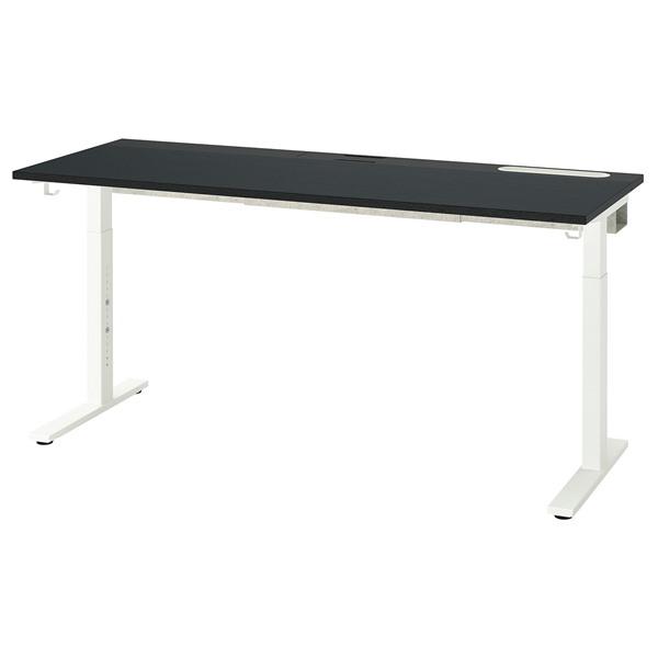 [IKEA/イケア/通販]MITTZON ミッツォーンデスク, ブラックステインアッシュ材突き板/ブ...