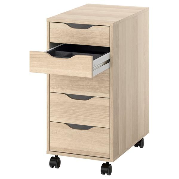 [IKEA/イケア/通販]ALEX アレクス引き出しユニット キャスター付き, インサート付き ホワ...
