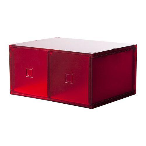 IKEA/イケア LEKMAN ミニチェスト（引き出し×2）, レッド