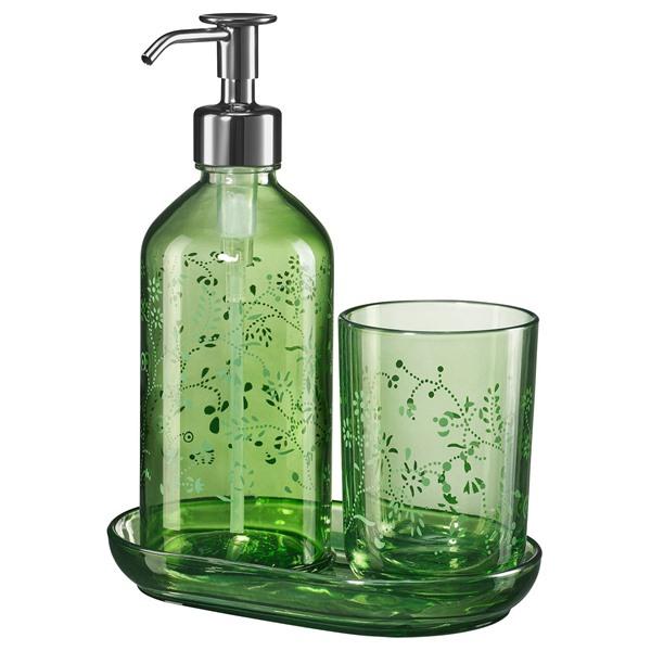 [IKEA/イケア/通販]GROSSJON グロスショーンバスルームセット 3点, グリーン[A](...