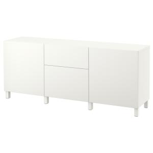 [IKEA/イケア/通販]BESTA ベストー 収納コンビネーション 引き出し付, ホワイト/ラップヴィーケン/ストゥッバルプ ホワイト, 180x42x74 cm[14](09187381)