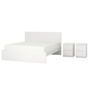 [IKEA/イケア/通販]MALM マルム ベッドルーム家具3点セット, ホワイト, 160x200 cm[7](09488261)