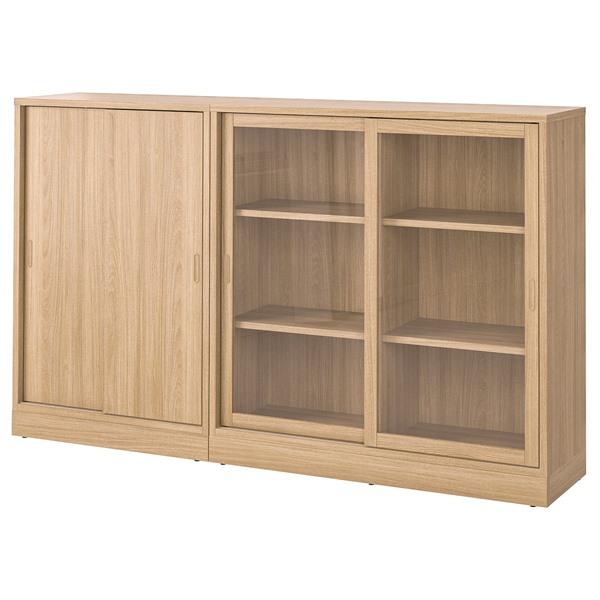 [IKEA/イケア/通販]TONSTAD トンスタード収納コンビネーション 引き戸付, オーク材突き...