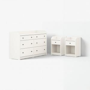 [IKEA/イケア/通販]HAUGA ハウガベッドルーム家具3点セット, ホワイト[5](9575593)