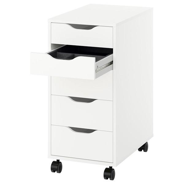 [IKEA/イケア/通販]ALEX アレクス引き出しユニット キャスター付き, インサート付き ホワ...