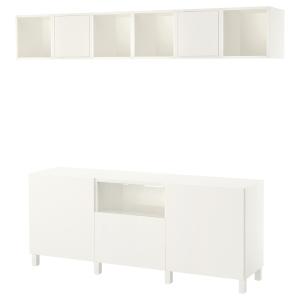 [IKEA/イケア/通販]BESTA ベストー / EKET エーケト キャビネットコンビネーション テレビ用, ホワイト, 210x42x220 cm[25](99221187)
