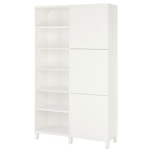 [IKEA/イケア/通販]BESTA ベストー 収納コンビネーション 扉付, ホワイト/ラップヴィーケン/ストゥッバルプ ホワイト, 120x42x202 cm[21](99301773)