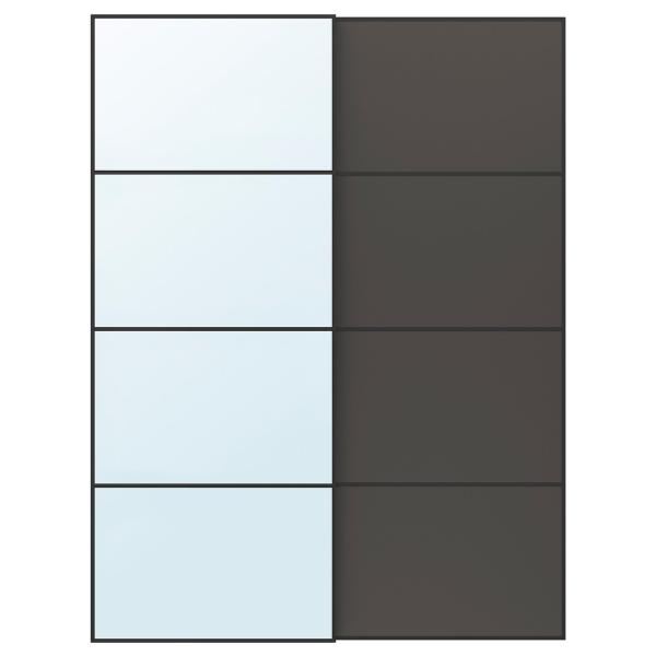 [IKEA/イケア/通販]AULI アウリ / MEHAMN メーハムン 引き戸 2枚組, ブラック...