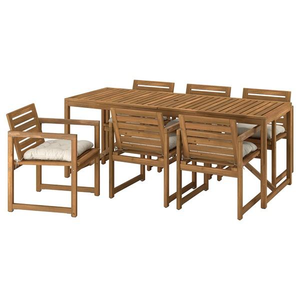 [IKEA/イケア/通販]NAMMARO ネッマローテーブル＋チェアアームレスト付き6 屋外用, ラ...