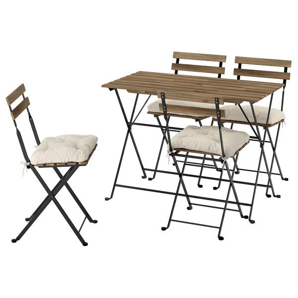 [IKEA/イケア/通販]TARNO テルノーテーブル＋チェア4 屋外用, ブラック/ライトブラウン...