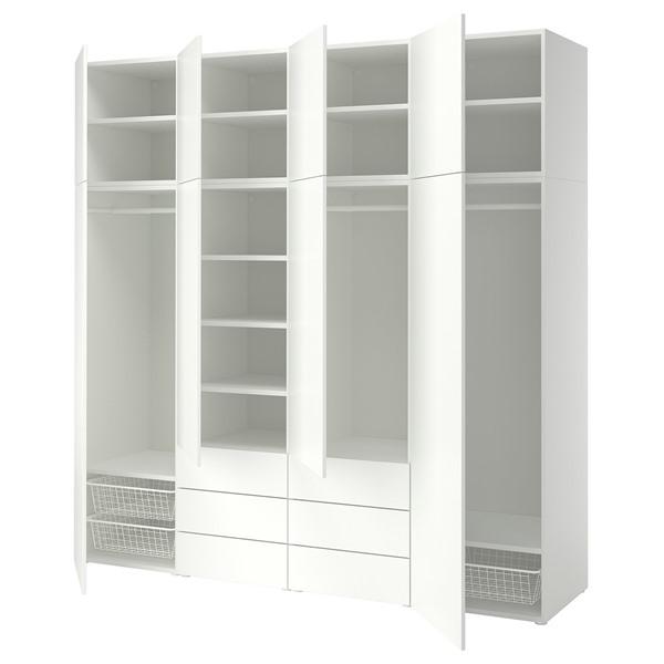 [IKEA/イケア/通販]PLATSA プラッツァワードローブ 扉8枚+引き出し6段付き, ホワイト...