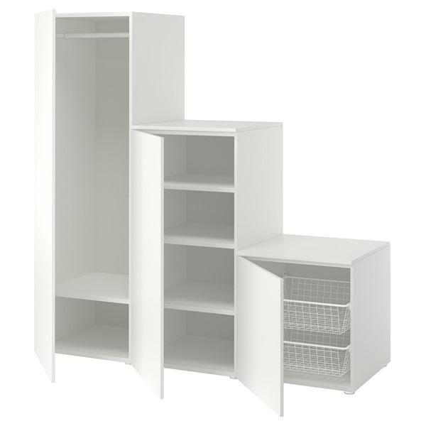 [IKEA/イケア/通販]PLATSA プラッツァワードローブ 扉3枚付, ホワイト/フォッネス ホ...