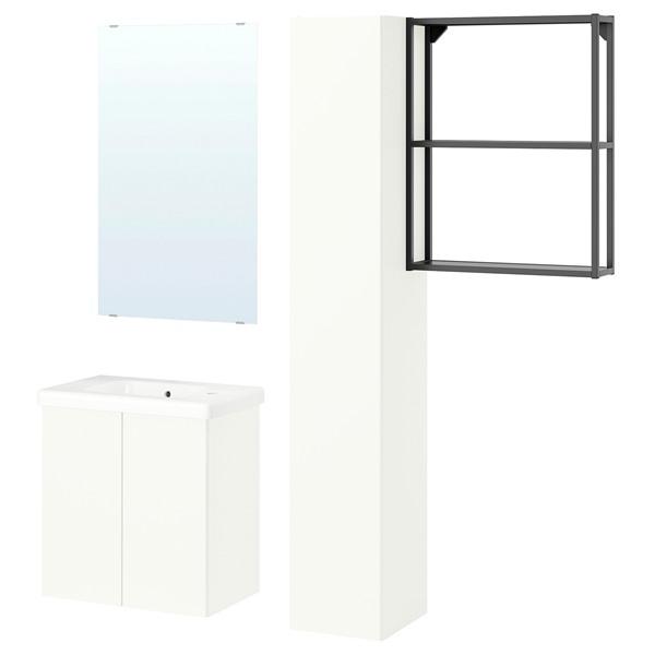 [IKEA/イケア/通販]ENHET エーンヘートバスルーム, チャコール/ホワイト,64x33x6...