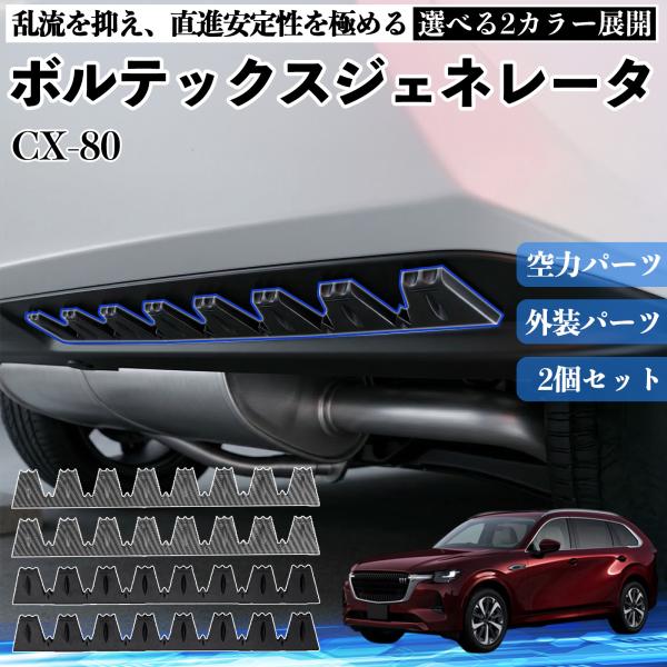 マツダ CX-80 ボルテックスジェネレータ シェブロン形状 実効空力デバイス リアディフューザー ...