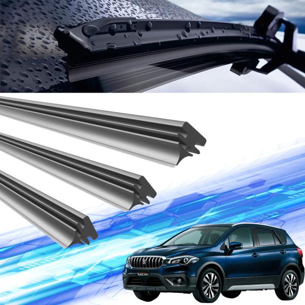 SX4-Sクロス 替えゴム 適合サイズ 互換品   天然ゴム 運転席 助手席 リア 3本セットYA2...