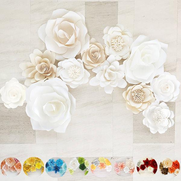 ジャイアントフラワー 手作りキット 12点セット(13点セット) ペーパーフラワー ウォールフラワー...